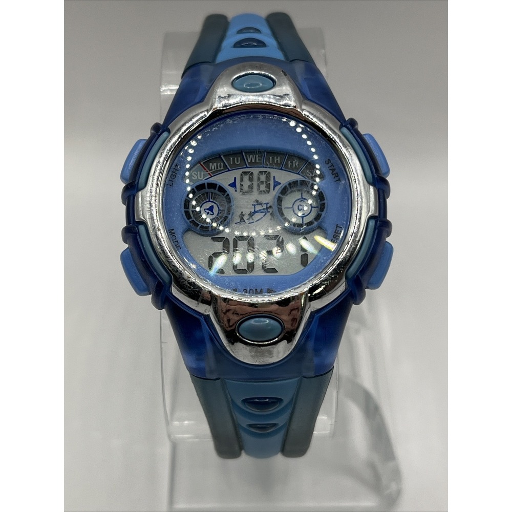 Children's Digital Watch‎ Blue 35mm Case Blue Light- New Battery